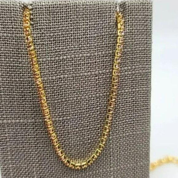 CLEARANCE Gorjana Blush Pink Crystal Lexi Gold Necklace - Picture 4 of 7